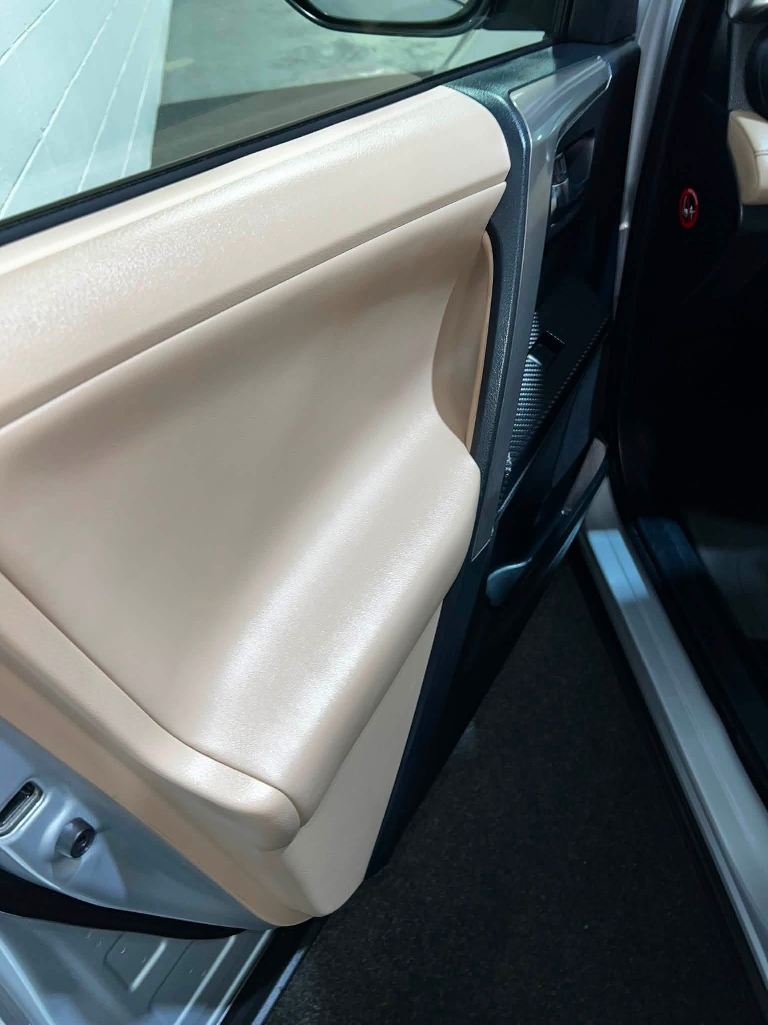 Cleaned beige interior door panel