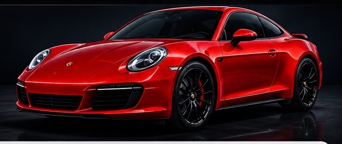 Professionally detailed red sports car